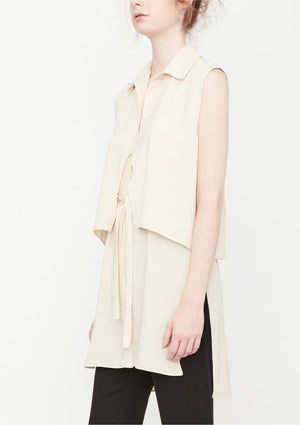 BLOUSE SLEEVELESS CREME - BERENIK