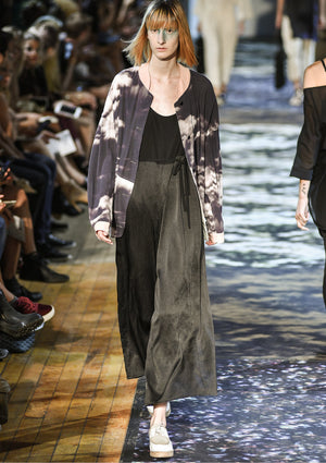JUMPSUIT WIDE - black shiny/matt/mesh - BERENIK