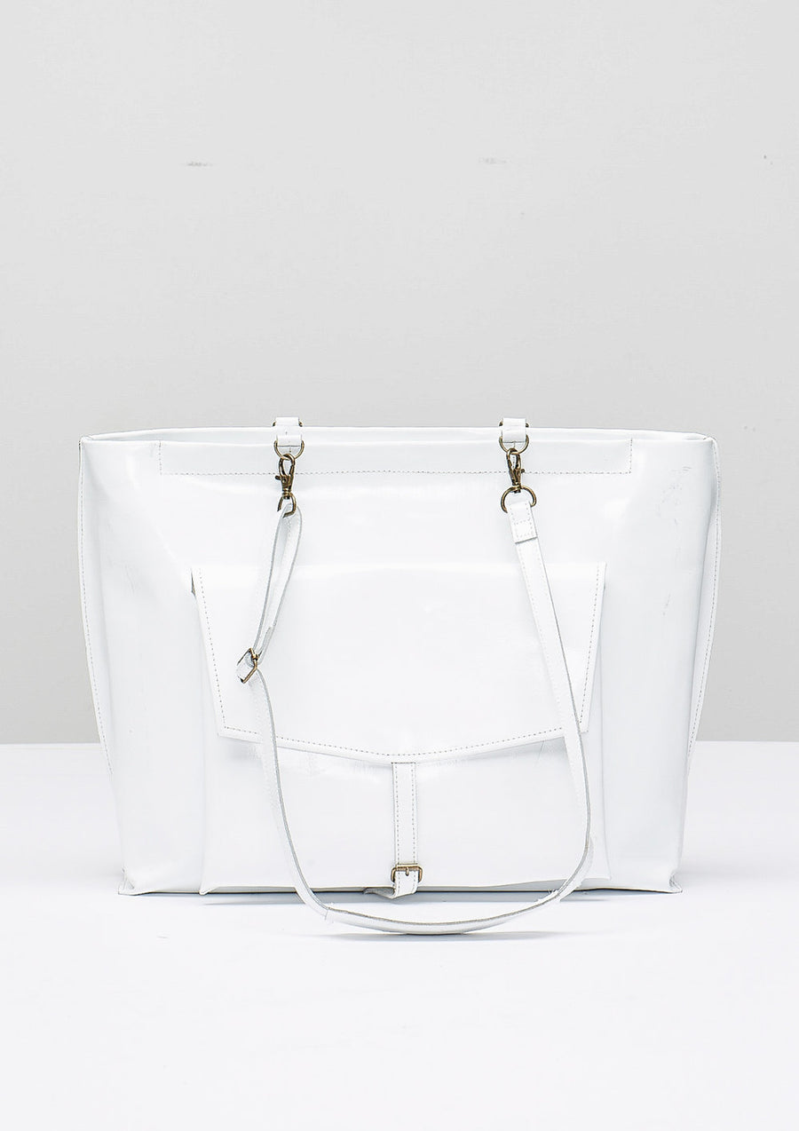 BAG/BACKPACK - PATENT LEATHER white - BERENIK