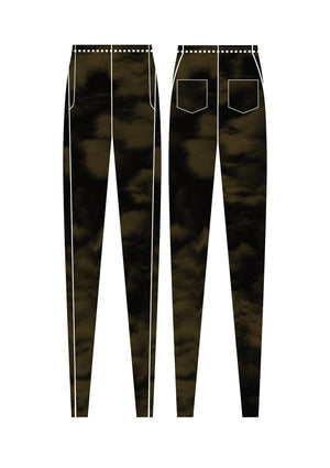 PANTS STRETCH HIGH WAIST PRINT (GOLD) - BERENIK