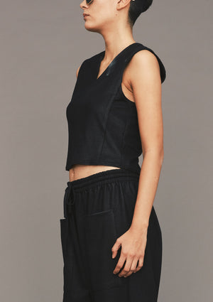 SHIRT SLEEVELESS - TECH LACES STRETCH black - BERENIK