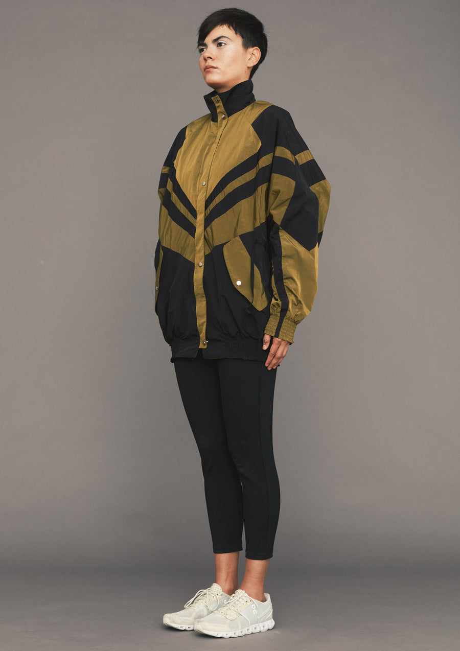 SKI JACKET - LIGHT WEIGHT WATER REPELLENT patchwork black/gold - BERENIK