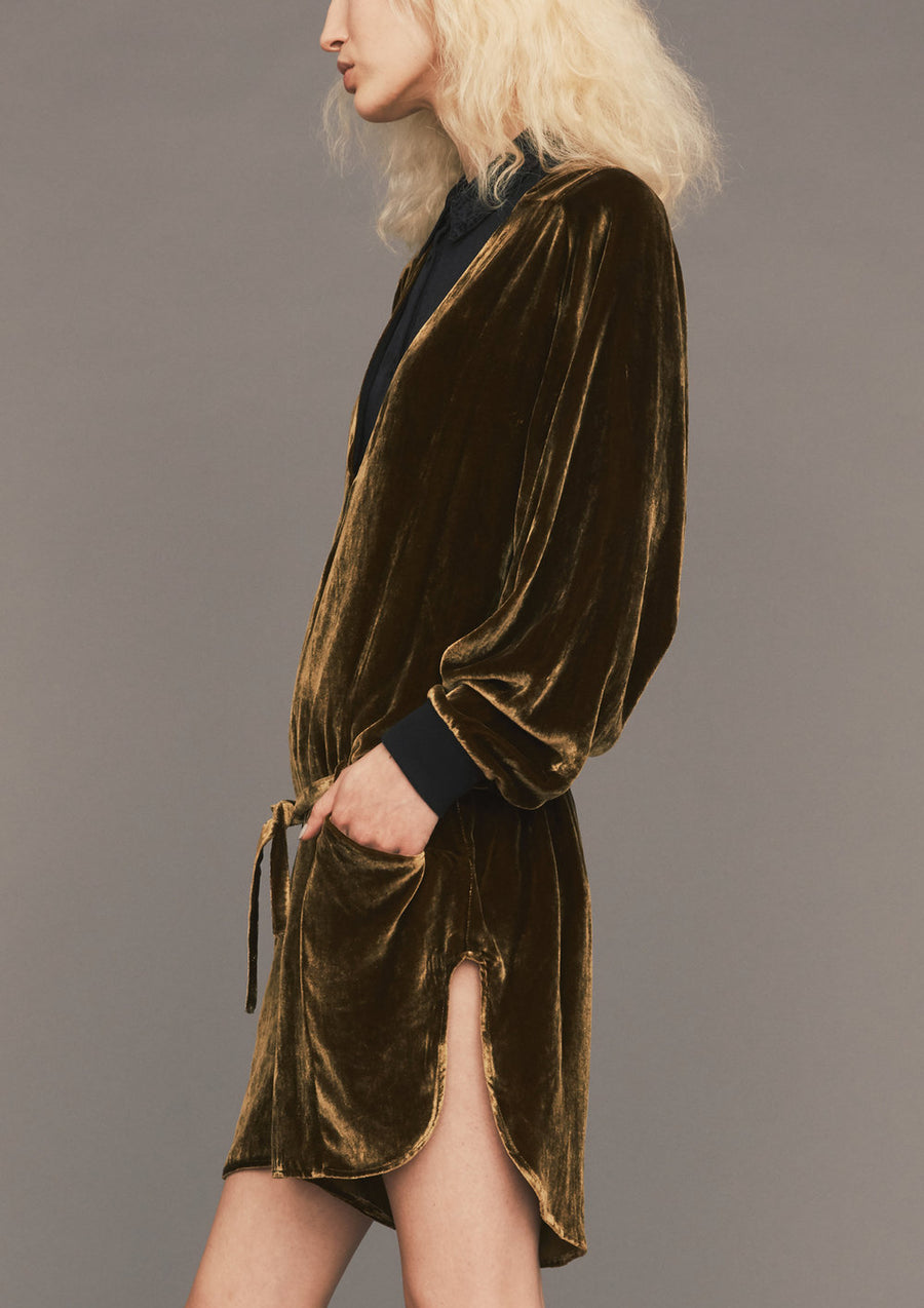 JUMPSUIT SHORT OVERSIZED - SILK VELVET gold - BERENIK