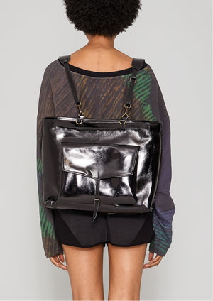 BAG/BACKPACK - PATENT LEATHER black - BERENIK