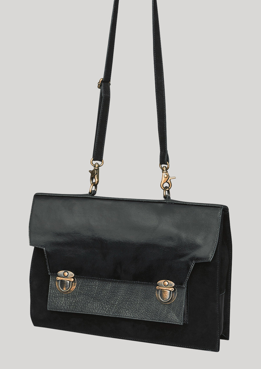 BRIEFCASE - LEATHER black - BERENIK