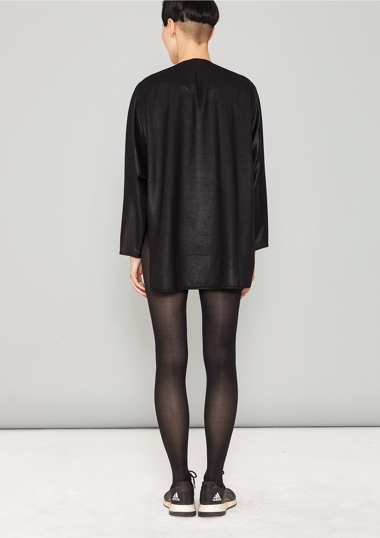 SHIRT ZIP OVERSIZED - TECH LACES STRETCH black - BERENIK