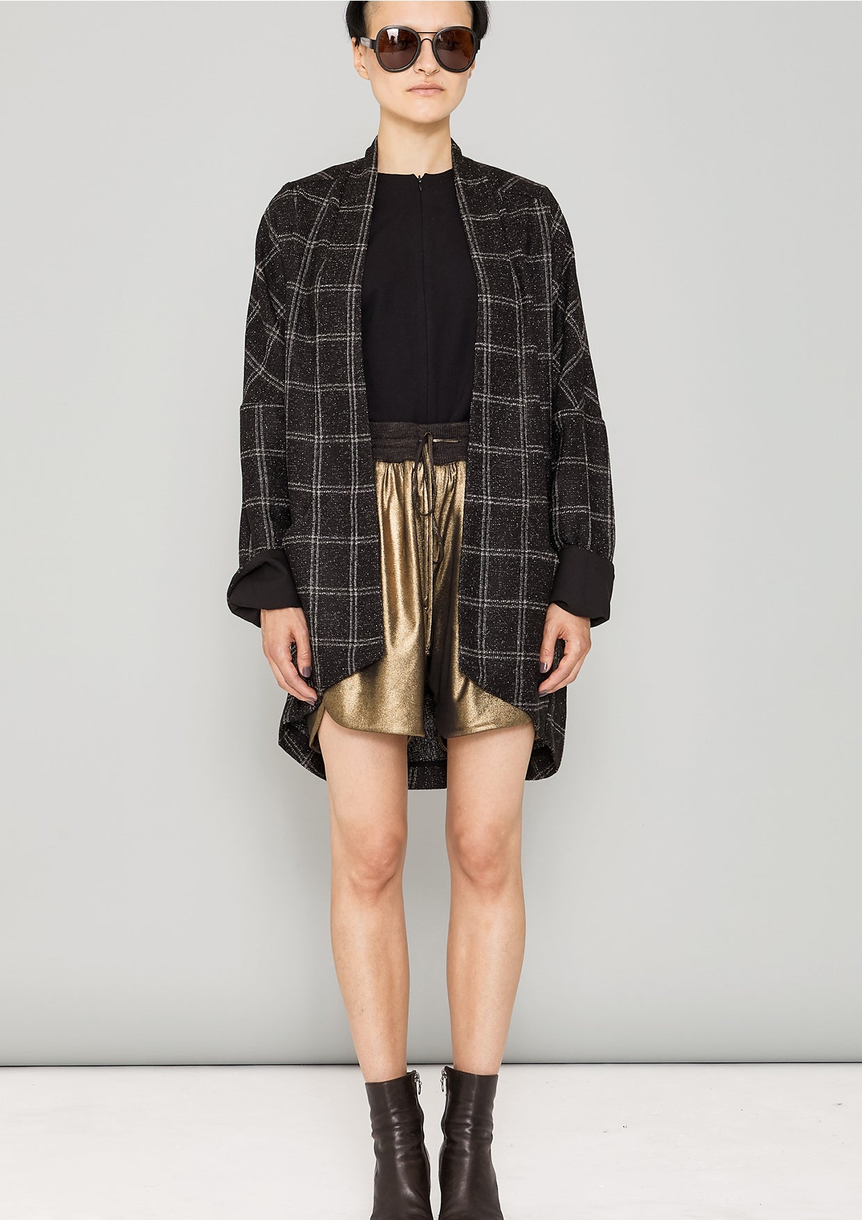 SHIRT ZIP OVERSIZED - COTTON JERSEY black - BERENIK