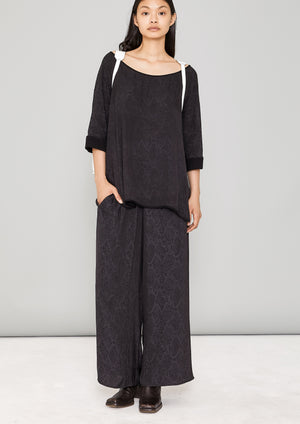 TOP OVERSIZED - JACQUARD SATIN black snake - BERENIK