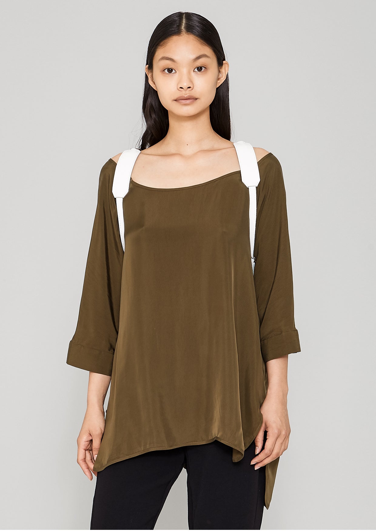 TOP OVERSIZED - SILKY CUPRO khaki - BERENIK