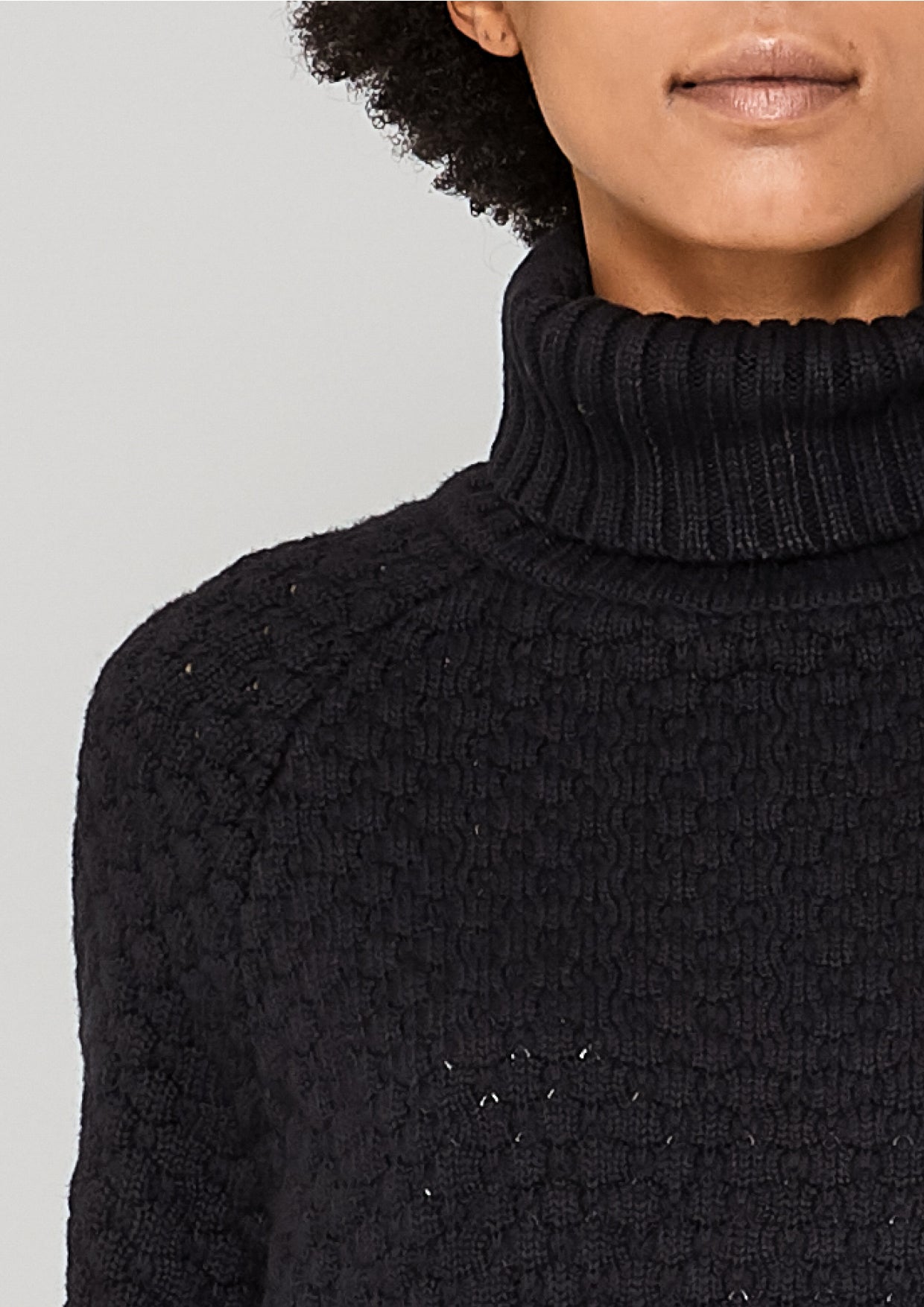 SWEATER TURTLENECK - KNIT PEARL black - BERENIK