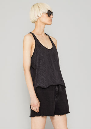 TANK TOP - JACQUARD SATIN black snake - BERENIK