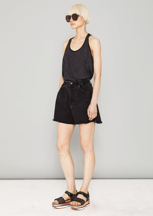 TANK TOP - JACQUARD SATIN black snake - BERENIK