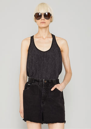 TANK TOP - JACQUARD SATIN black snake - BERENIK