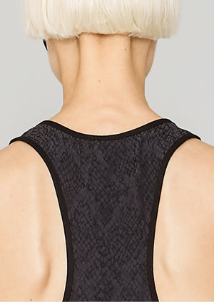 TANK TOP - JACQUARD SATIN black snake - BERENIK