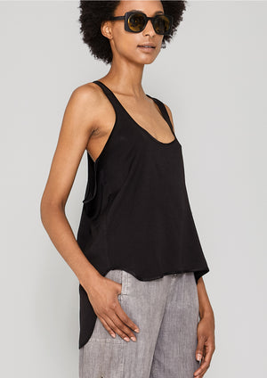 TANK TOP - HEAVY DRAPING black - BERENIK