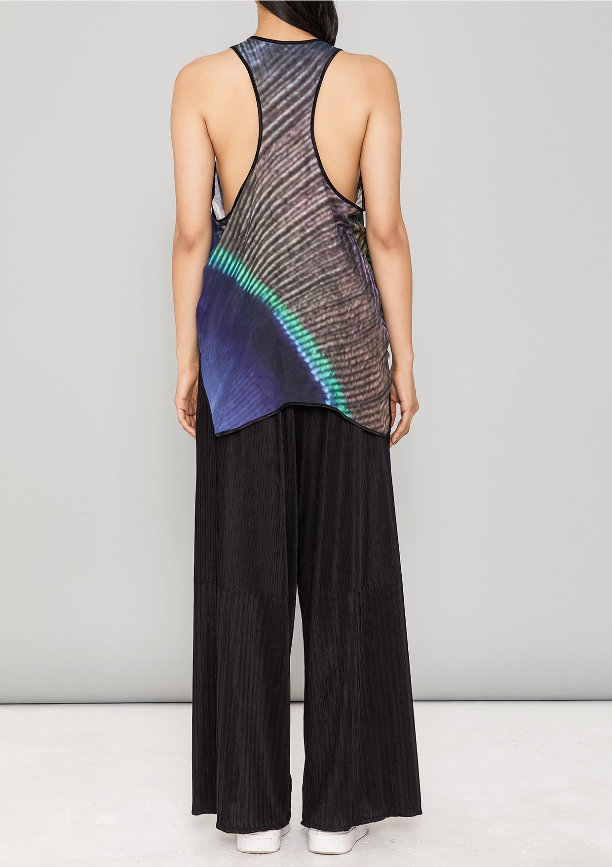 TANK TOP - SILKY CUPRO printed peacock - BERENIK