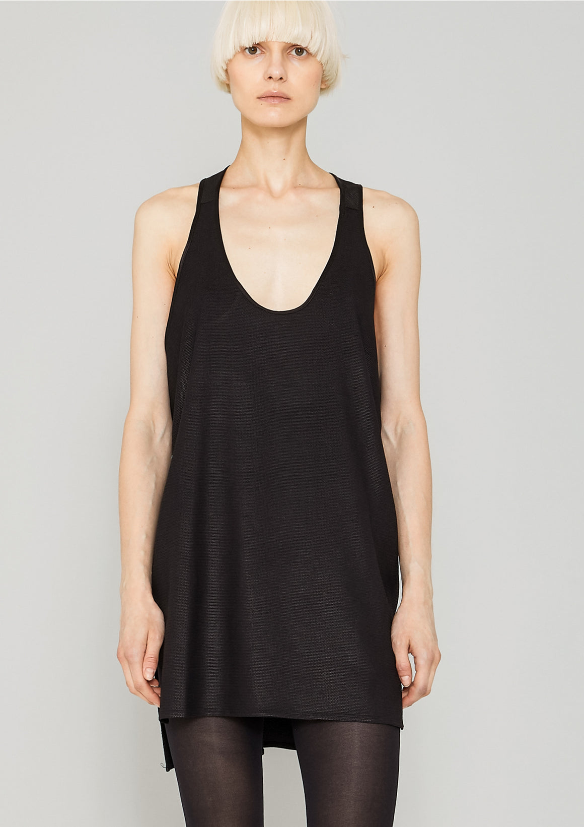 TANK TOP OVERSIZED - TECH LACES STRETCH black - BERENIK