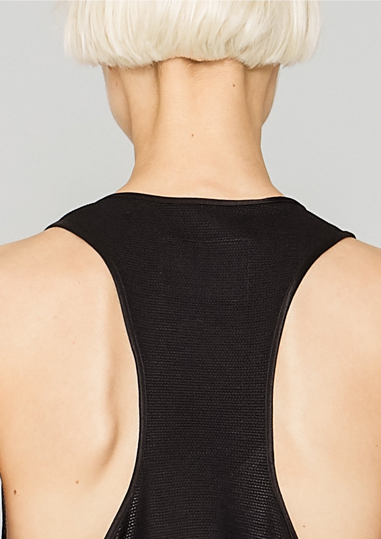 TANK TOP OVERSIZED - TECH LACES STRETCH black - BERENIK