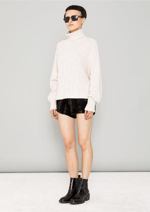 SWEATER TURTLENECK - KNIT PEARL beige - BERENIK