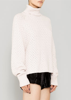 SWEATER TURTLENECK - KNIT PEARL beige - BERENIK