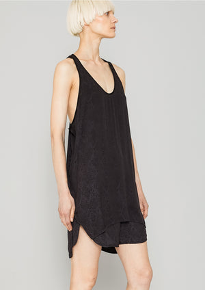 TANK TOP OVERSIZED - JACQUARD SATIN black snake - BERENIK