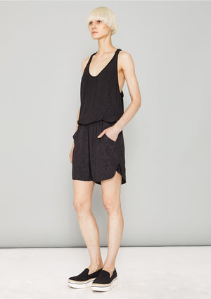 TANK TOP OVERSIZED - JACQUARD SATIN black snake - BERENIK