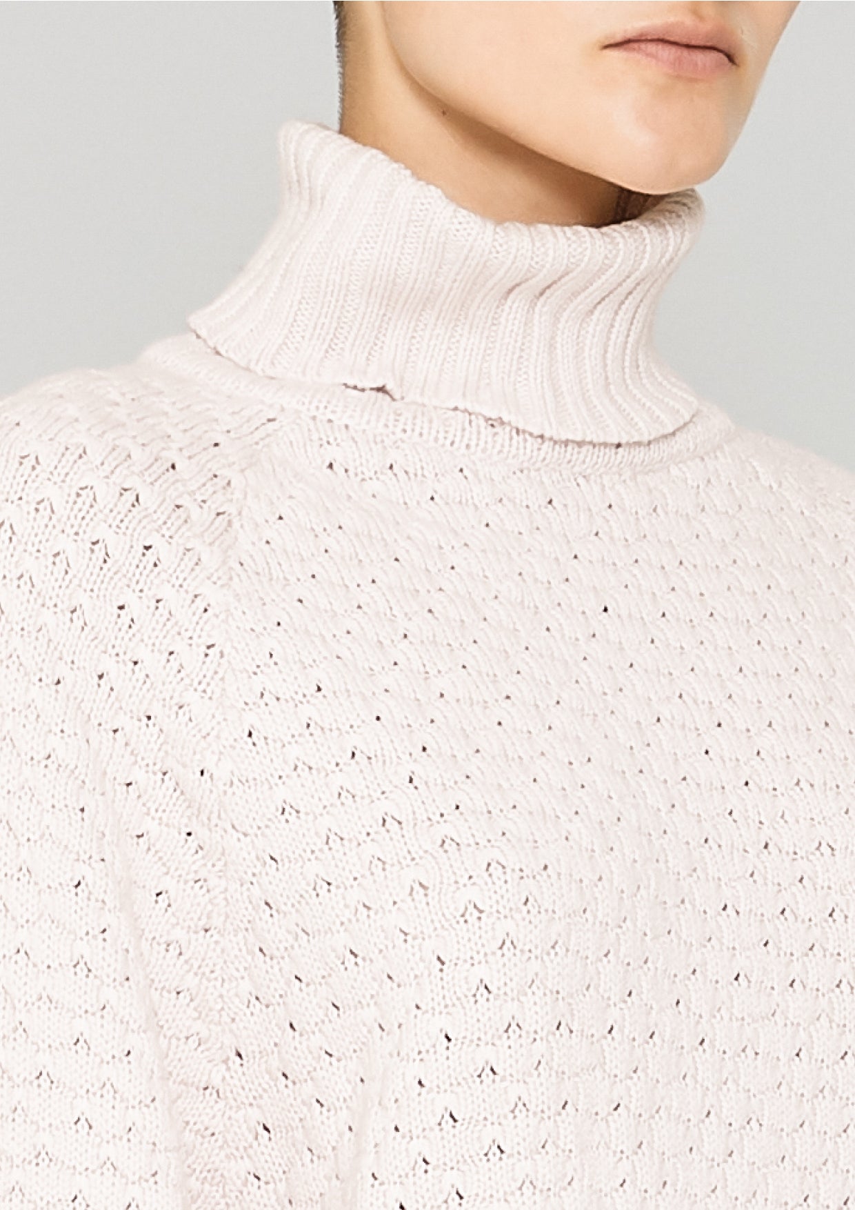 SWEATER TURTLENECK - KNIT PEARL beige - BERENIK