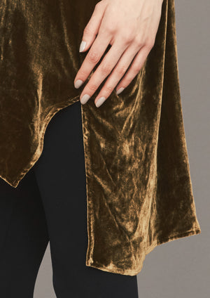 TANK TOP OVERSIZED - SILK VELVET gold - BERENIK