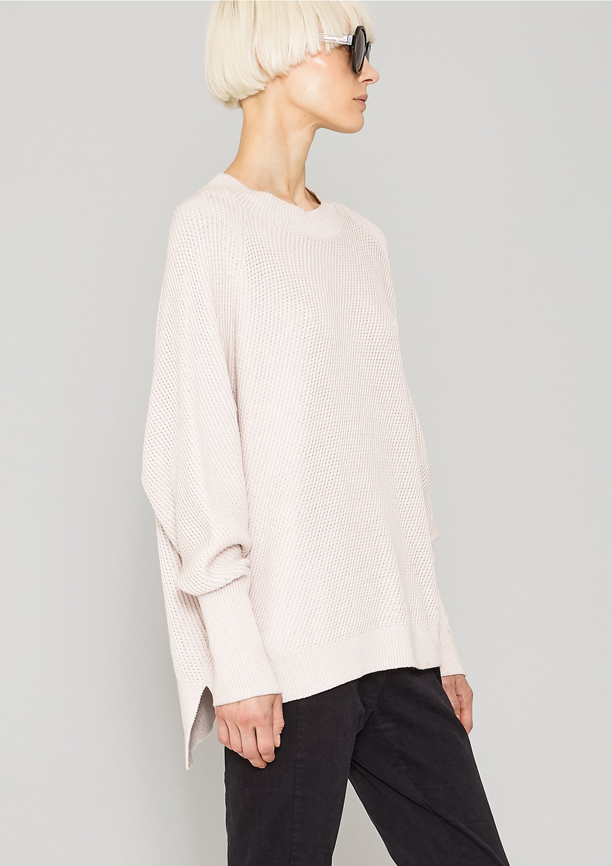 SWEATER - KNIT BIAS RIB ivory - BERENIK