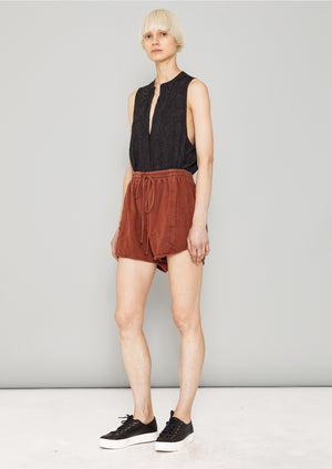 BLOUSE SLEEVELESS - JACQUARD SATIN black snake - BERENIK