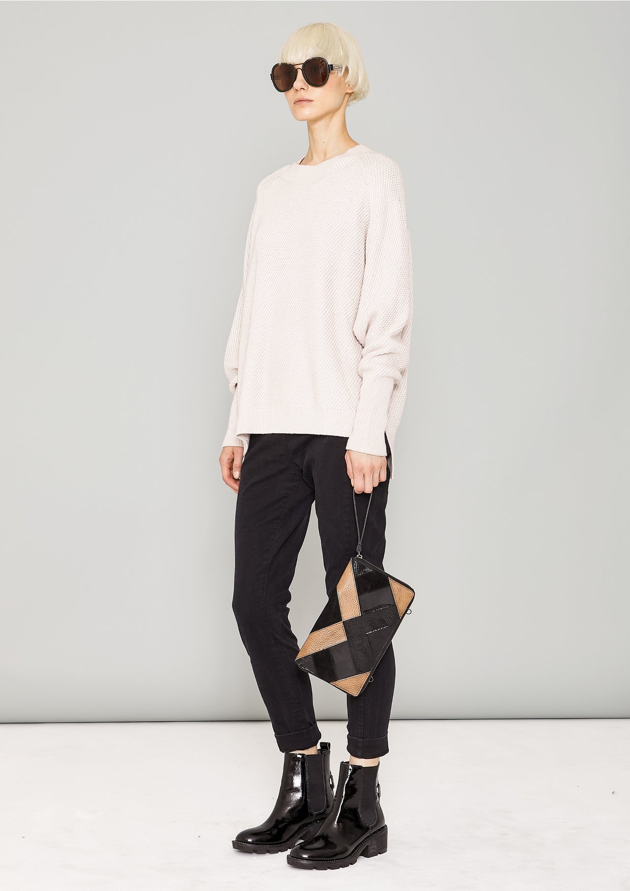 SWEATER - KNIT BIAS RIB ivory - BERENIK