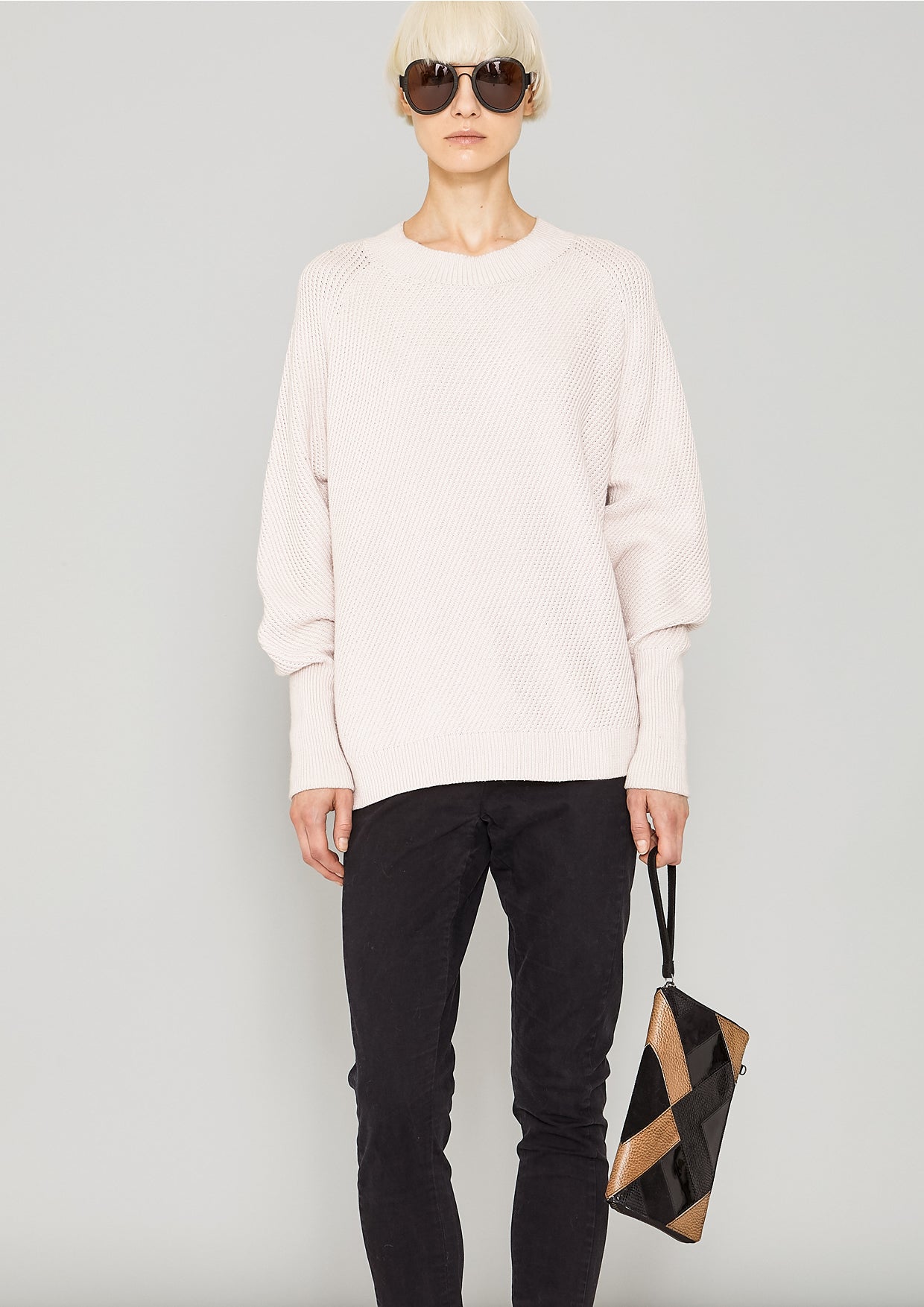 SWEATER - KNIT BIAS RIB ivory - BERENIK