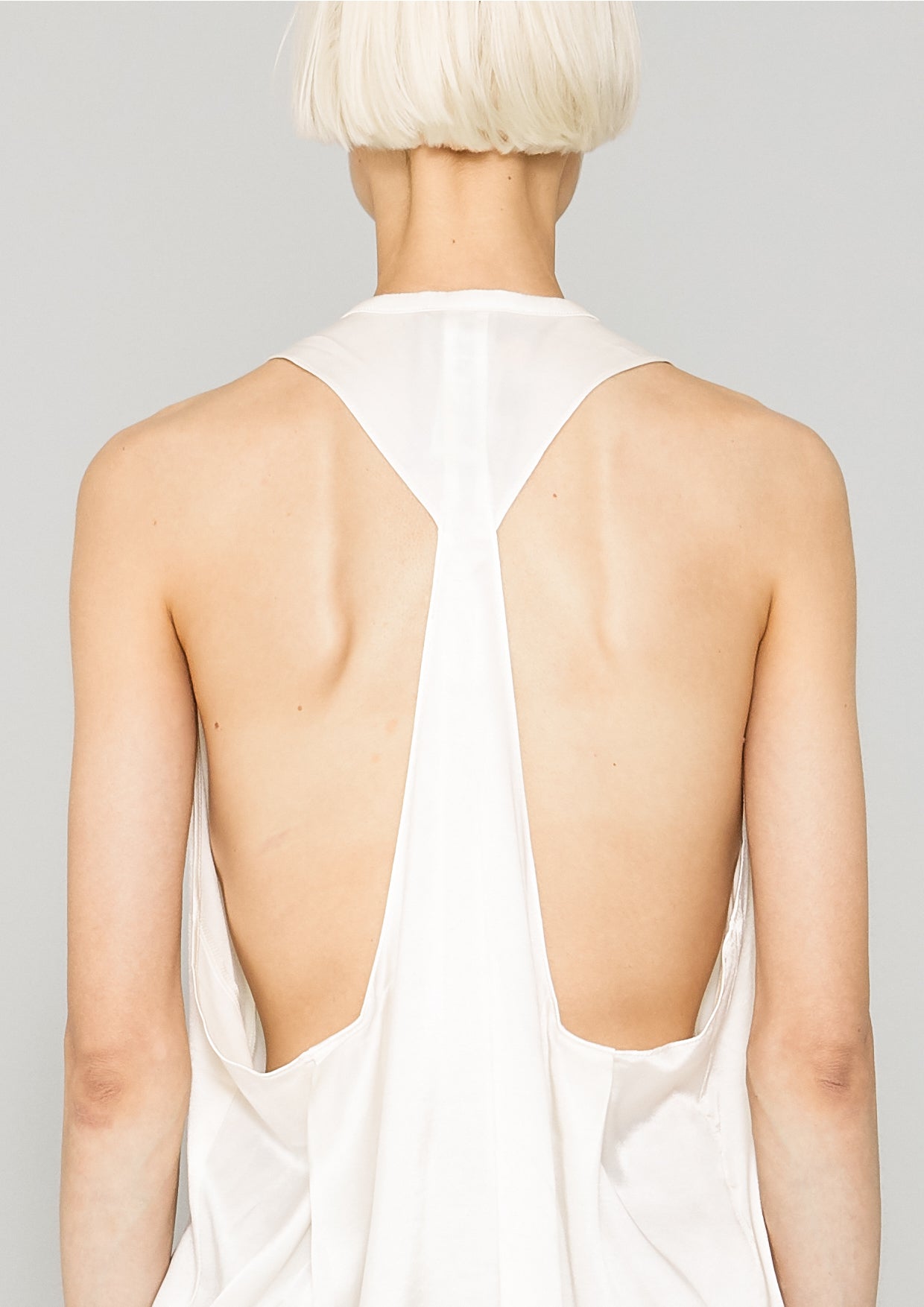 SHIRT - SILKY RAYON SATIN white - BERENIK