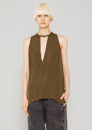 SHIRT - SILKY CUPRO khaki - BERENIK