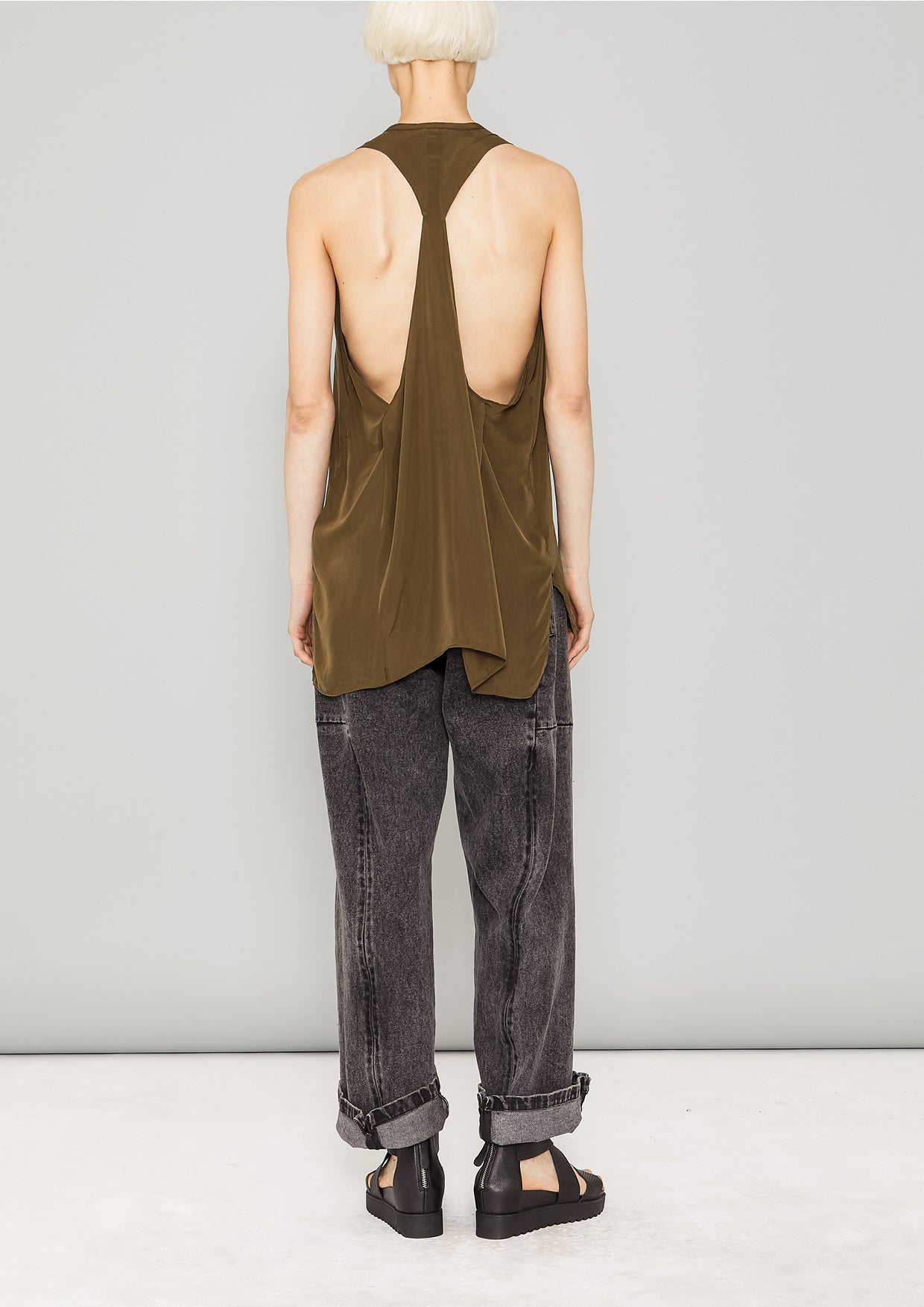 SHIRT - SILKY CUPRO khaki - BERENIK