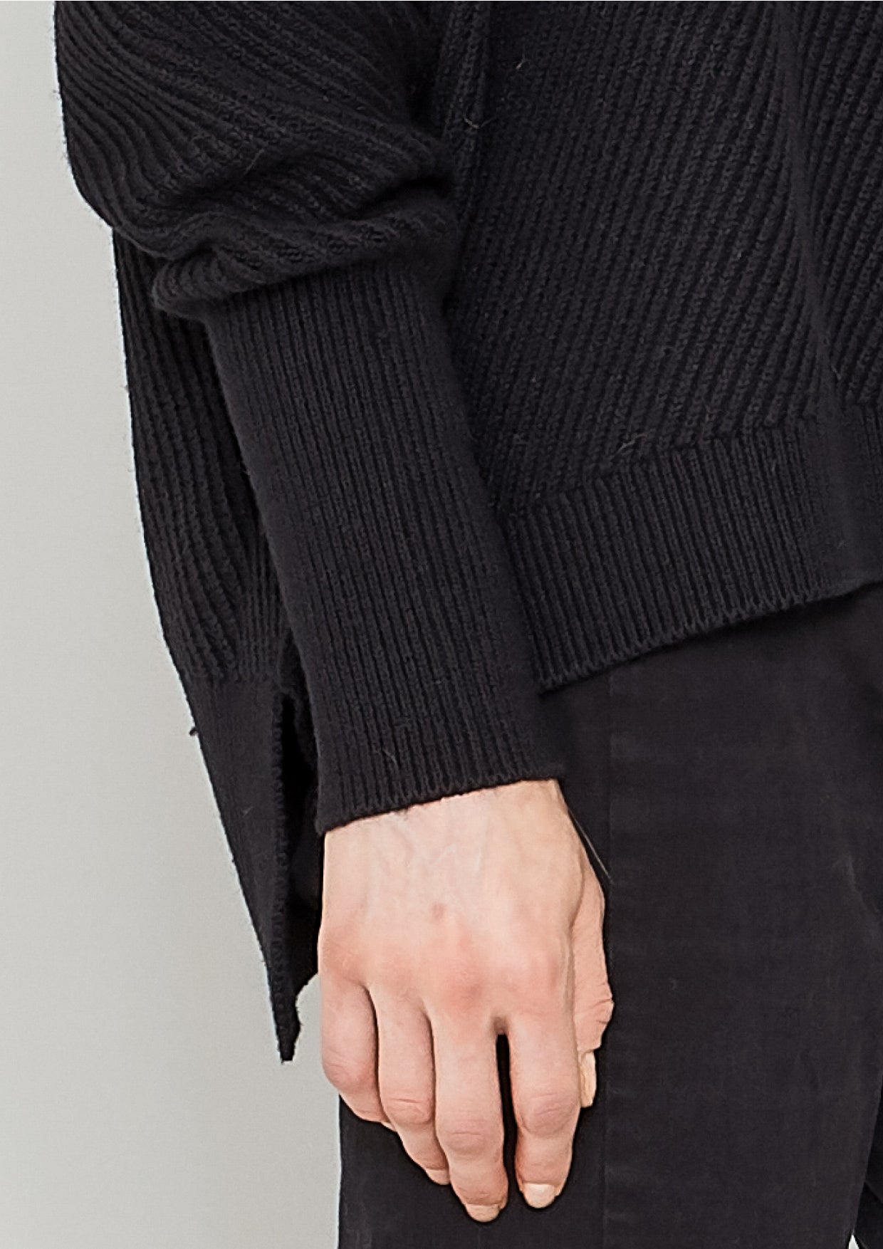 SWEATER - KNIT BIAS RIB black - BERENIK