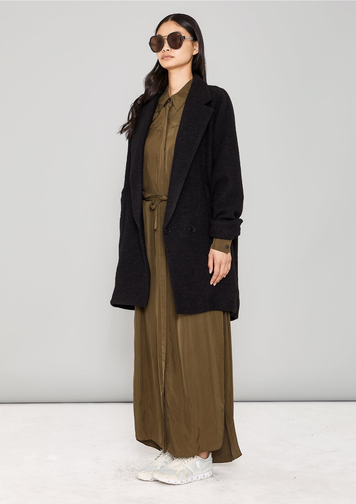 BLOUSE/DRESS - SILKY CUPRO khaki - BERENIK