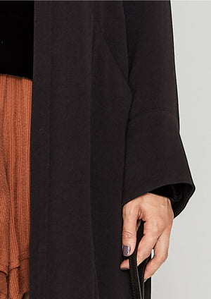 CARDIGAN LONG - HEAVY DRAPING black - BERENIK