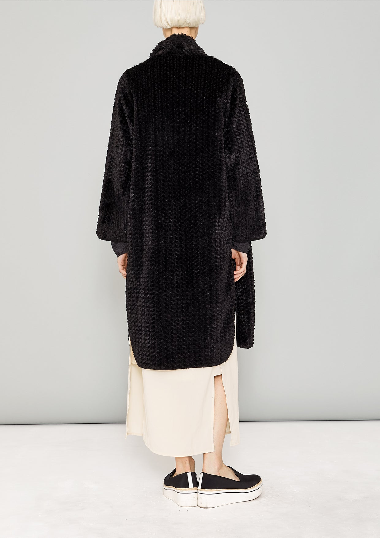 CARDIGAN - FAUX RHOMB FUR black - BERENIK