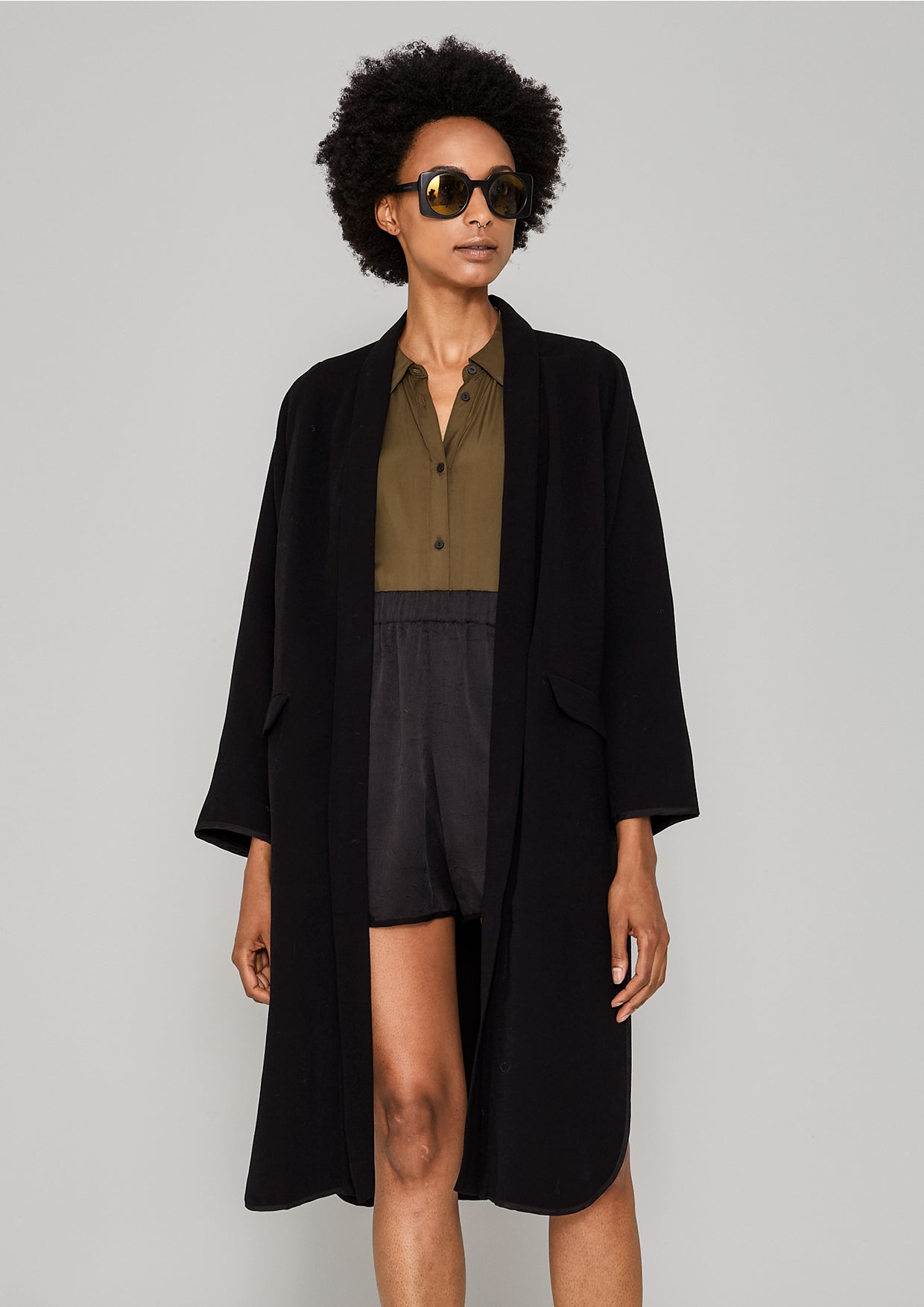 CARDIGAN - BOUCLE CREPE black - BERENIK