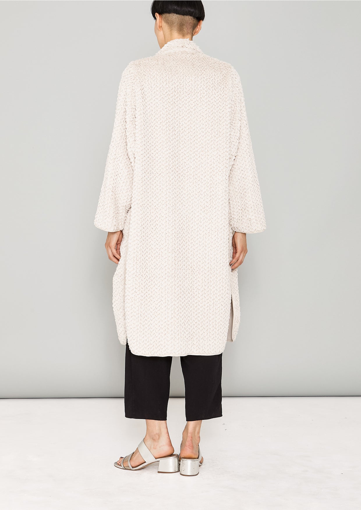 CARDIGAN - FAUX RHOMB FUR beige - BERENIK