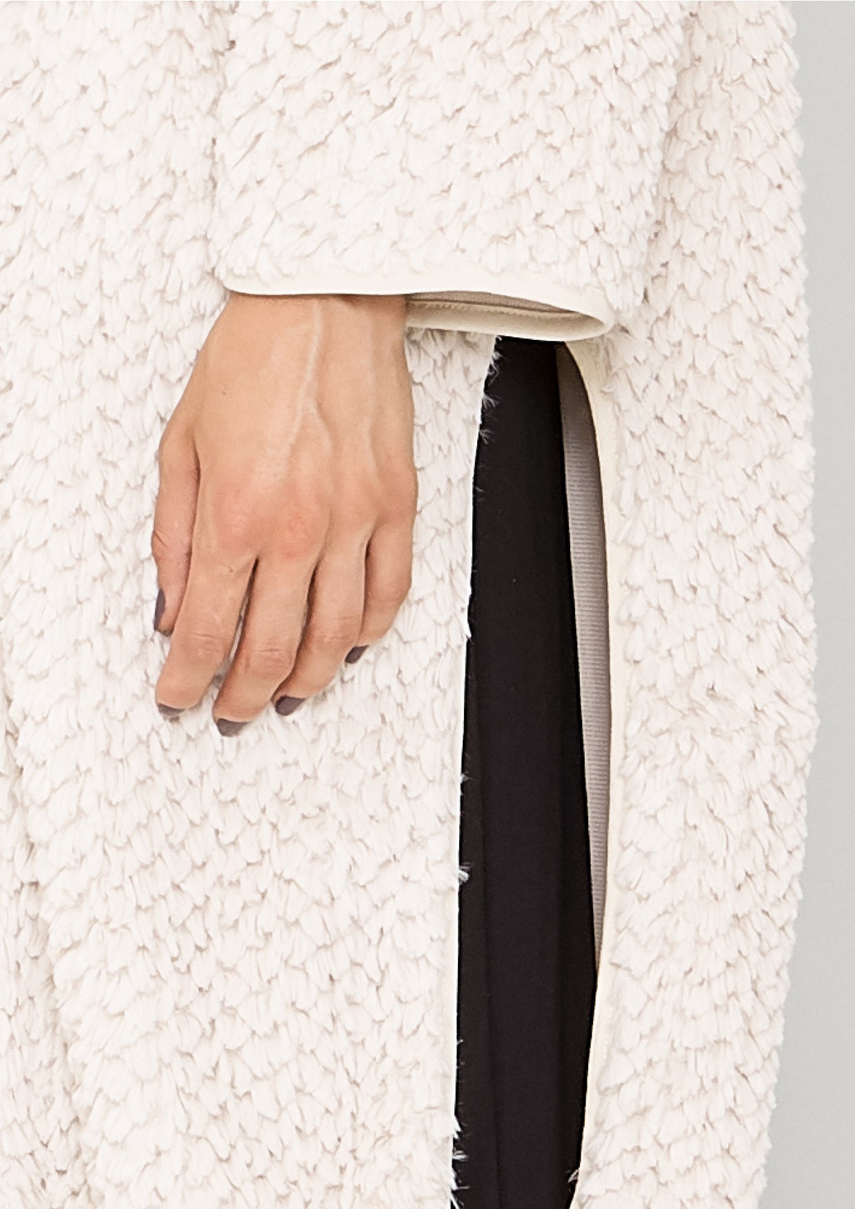 CARDIGAN - FAUX RHOMB FUR beige - BERENIK