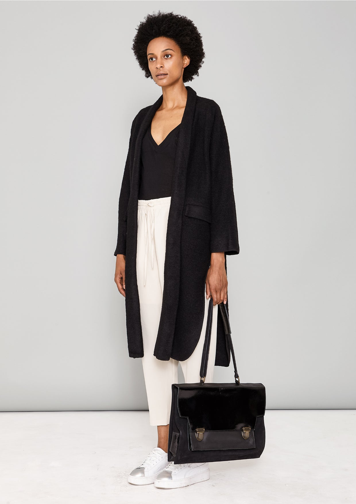 CARDIGAN - WOOL BLEND black - BERENIK