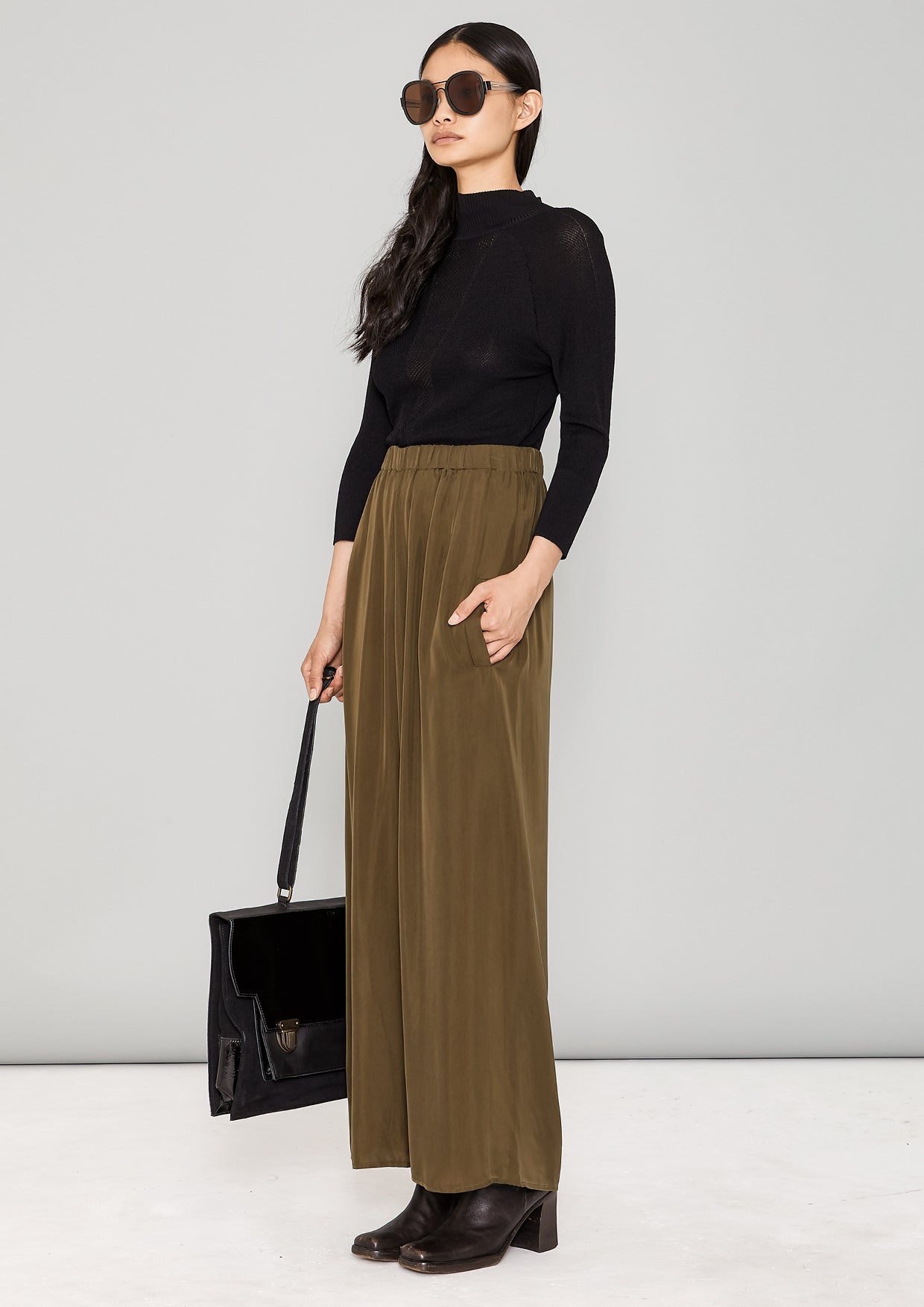 WINTER SHIRT TURTLENECK STRETCH - KNIT TRANSPARENT black - BERENIK