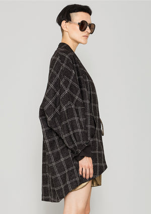 CARDIGAN - TWEED black/white - BERENIK