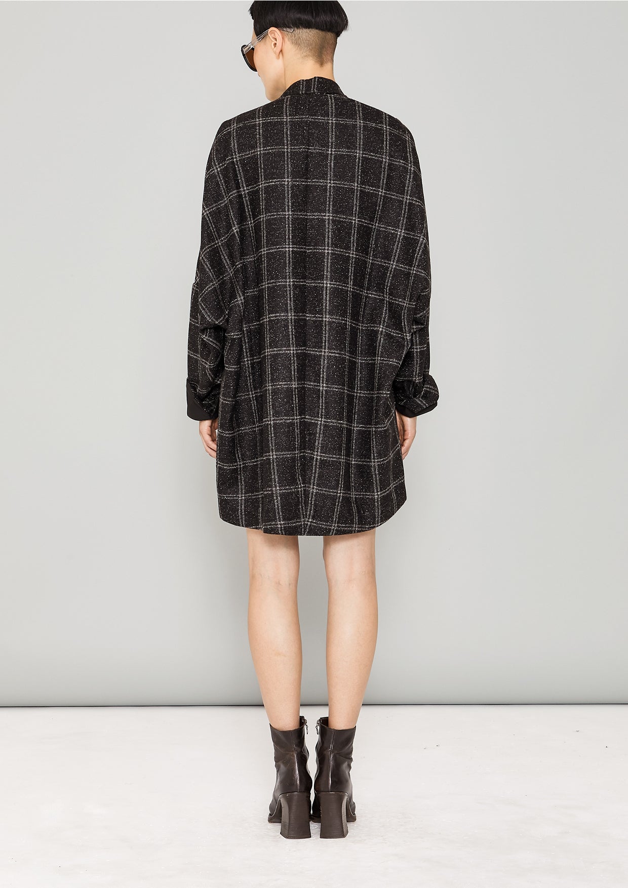 CARDIGAN - TWEED black/white - BERENIK