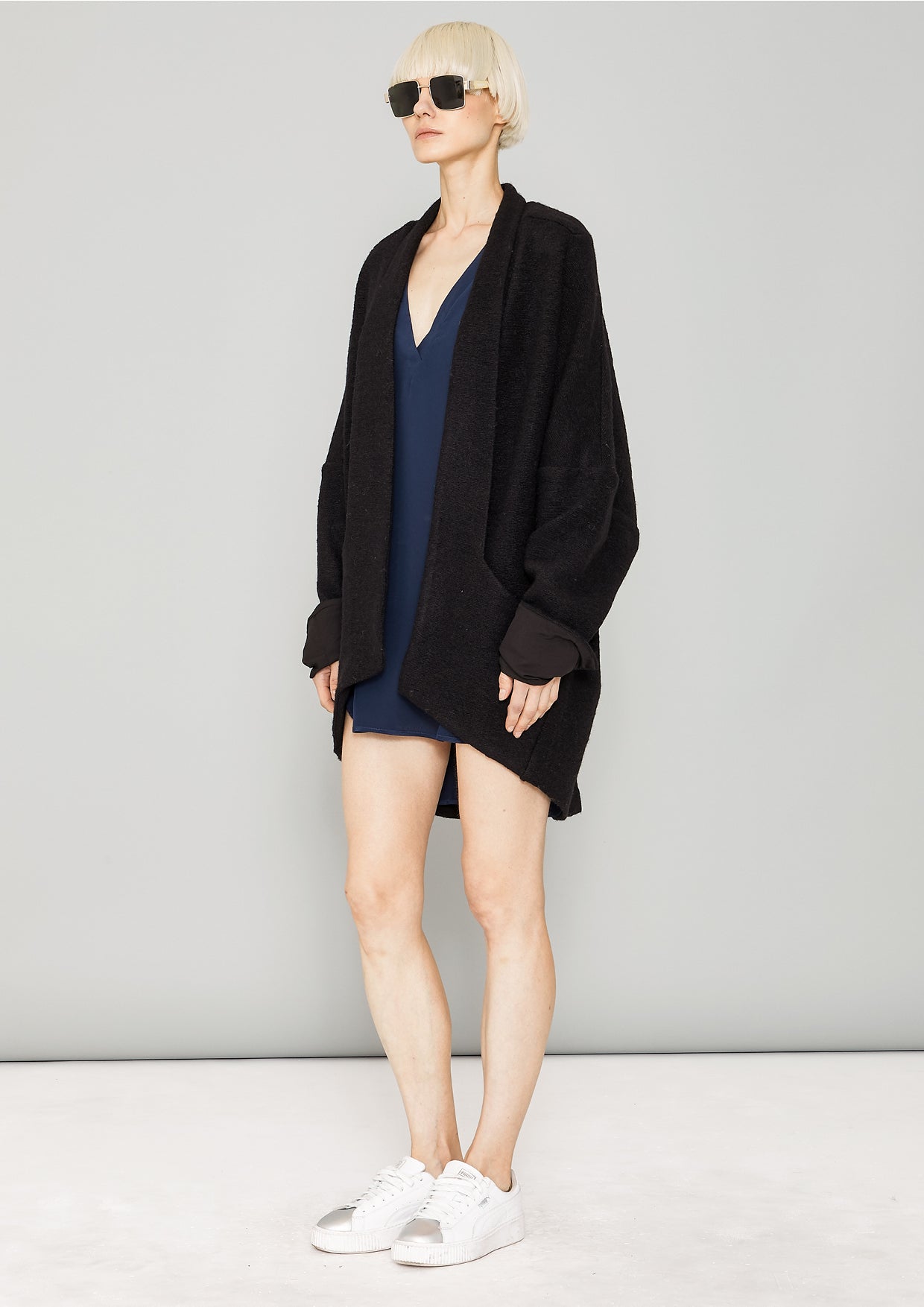 CARDIGAN - WOOL BLEND black - BERENIK