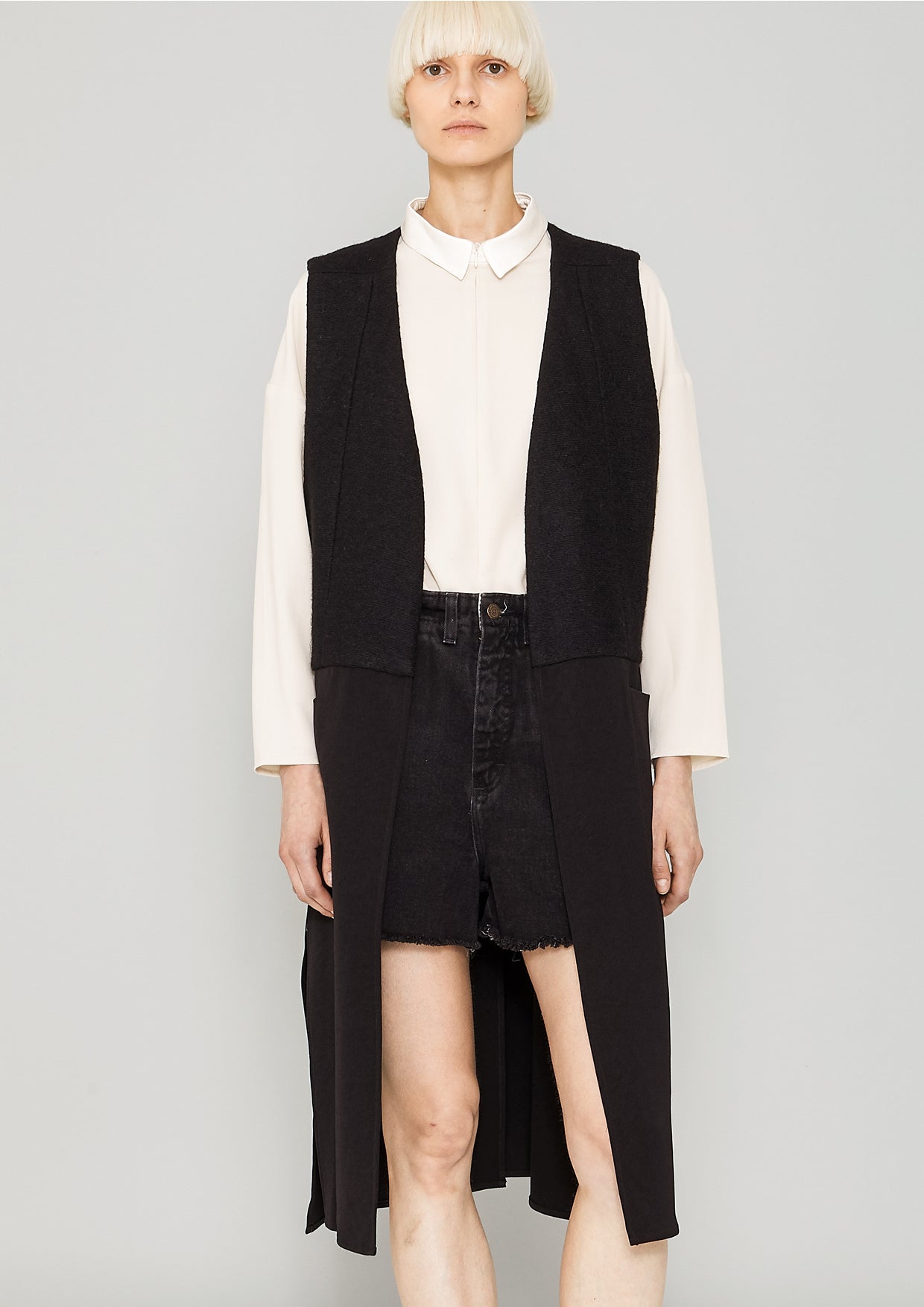 VEST - WOOL black - BERENIK