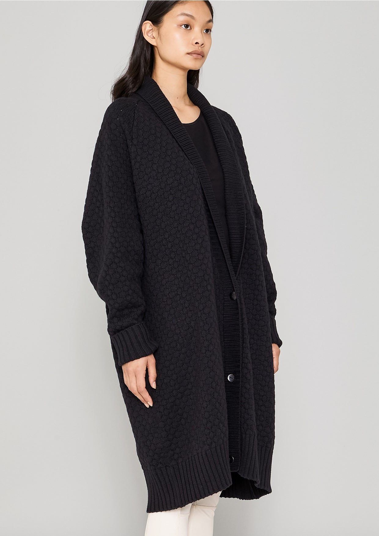 COZY CARDIGAN - KNIT PEARL black - BERENIK