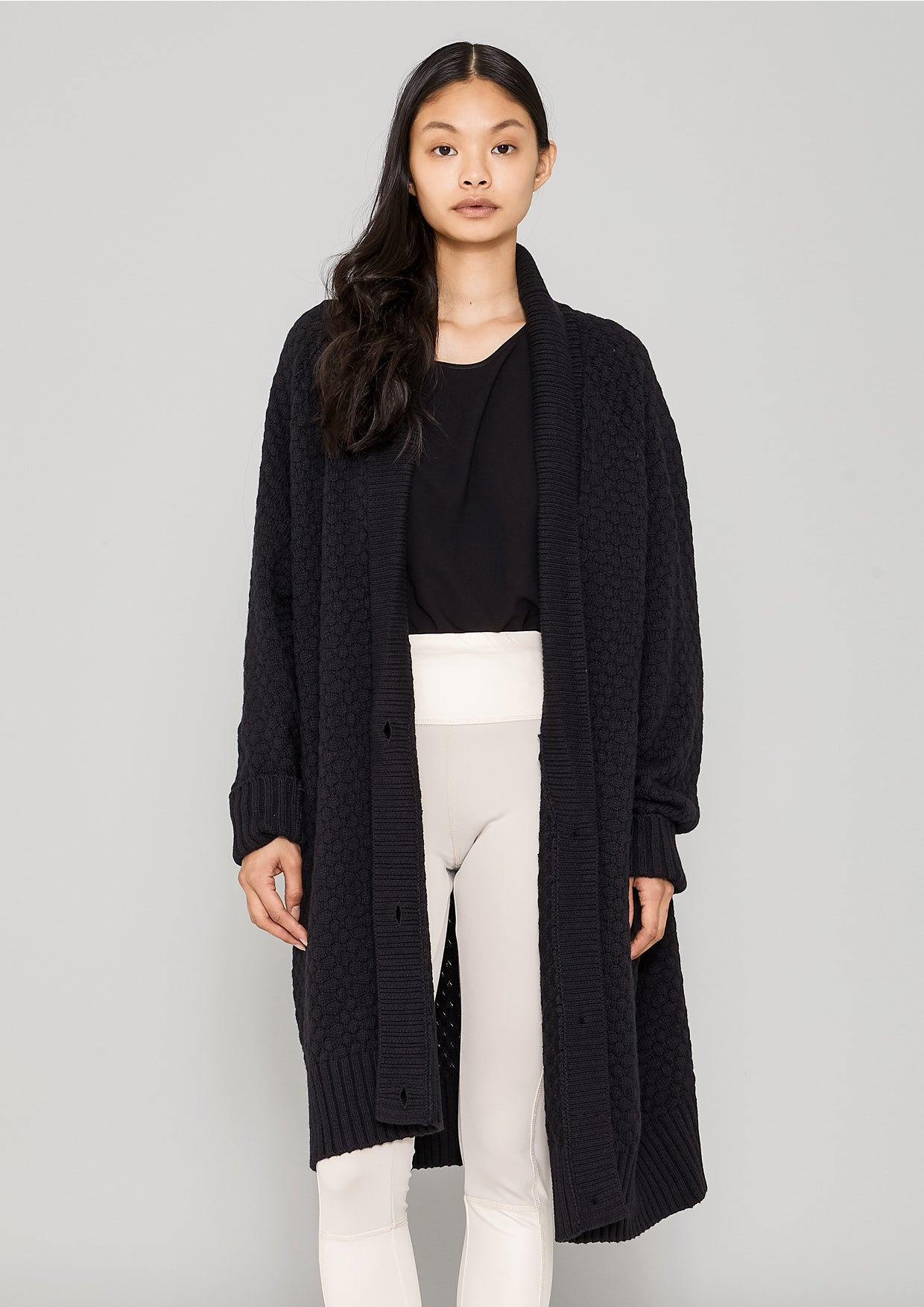 COZY CARDIGAN - KNIT PEARL black - BERENIK